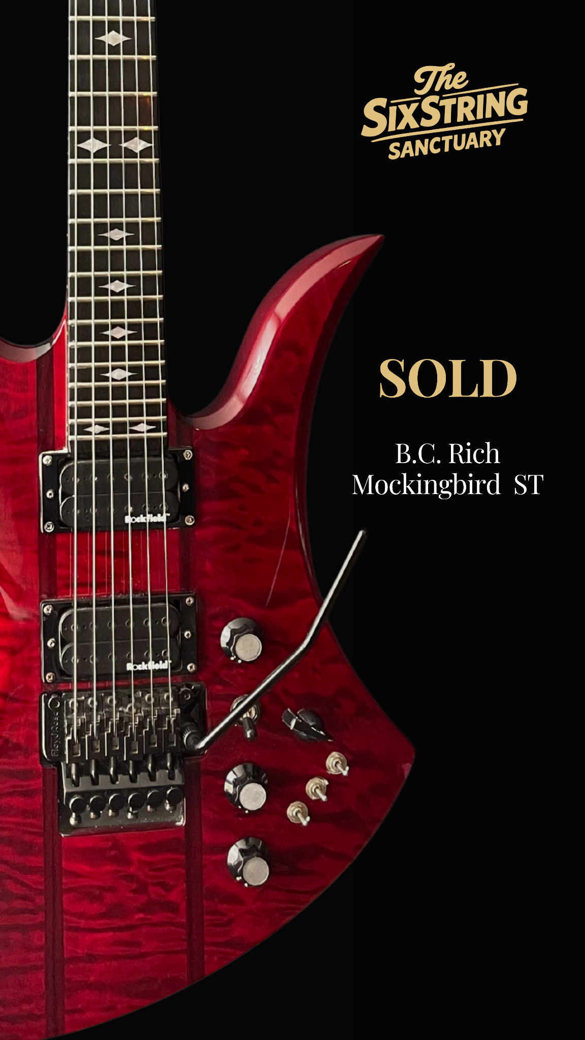 Sold red B.C. Rich Mockingbird ST
