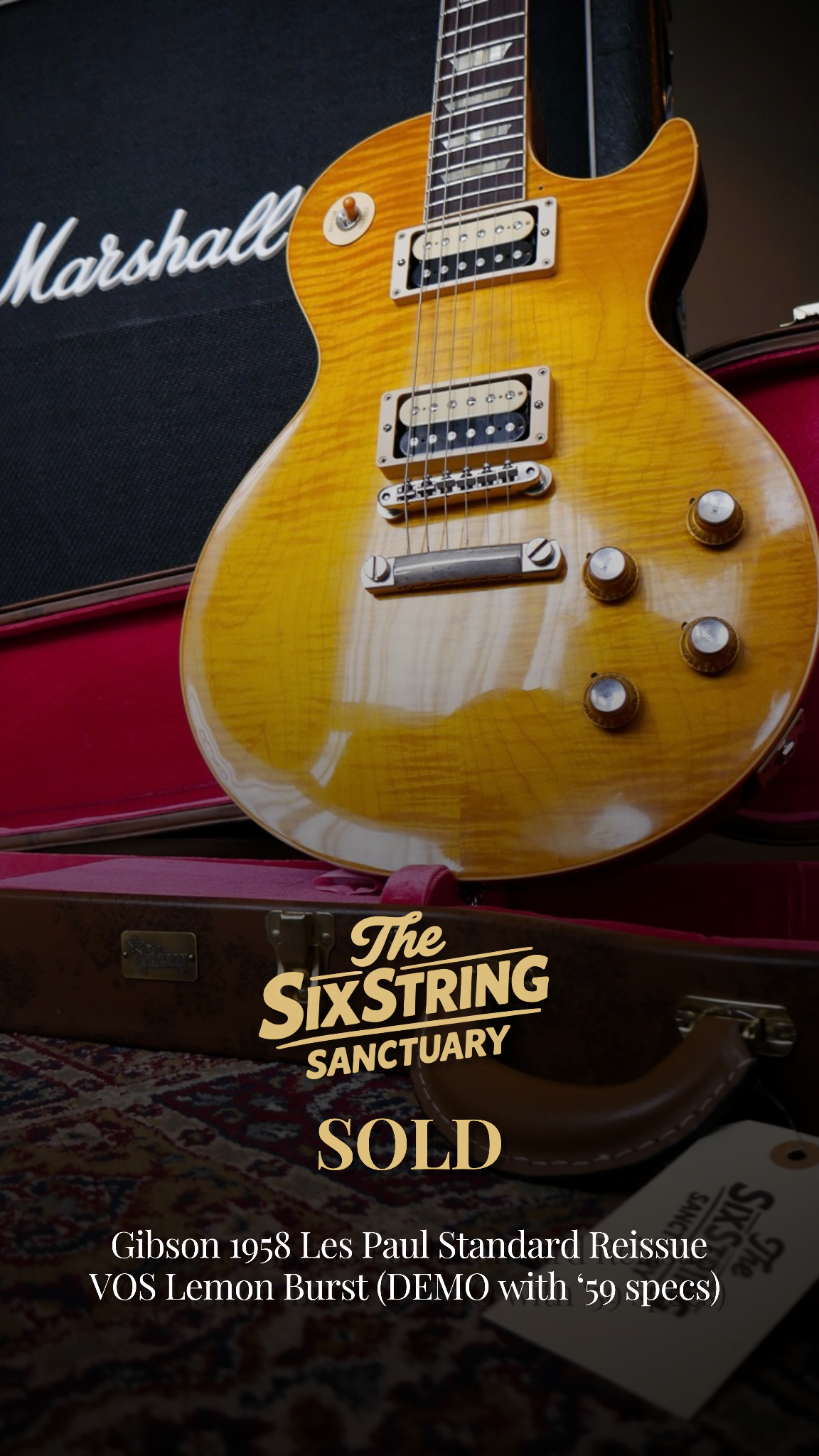 Sold Gibson Custom Shop 1958 Les Paul Standard Reissue VOS Lemon Burst
