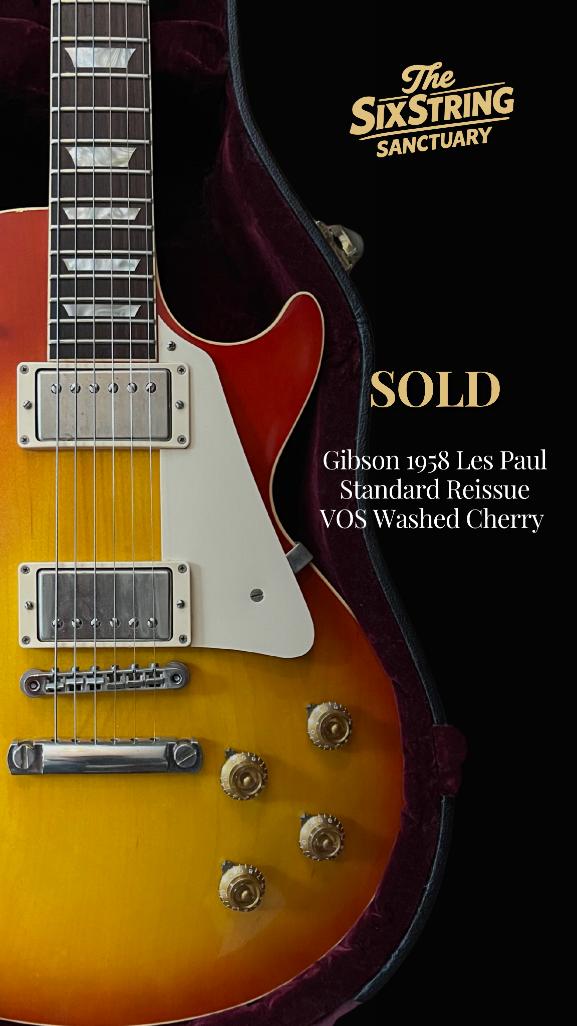 Sold Gibson 1958 Les Paul Standard Reissue VOS Washed Cherry